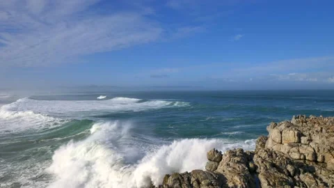 Waves Crashing Into Rocka Stock Footage 156533493