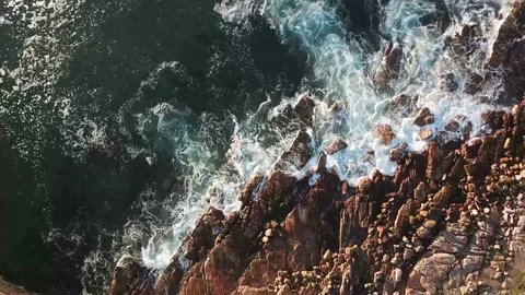 Waves crashing on rocks 2 - 4k Video stock 162176467