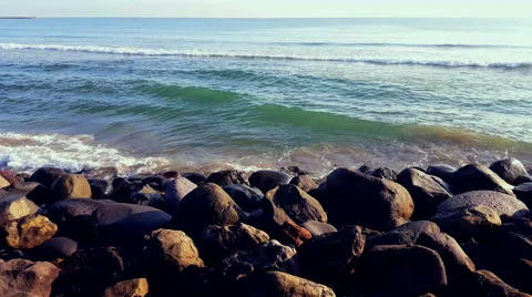 Waves Crashing  on the  Rocks. 4K Stock Footage 65388828