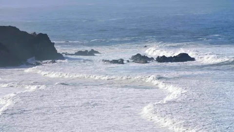 Waves Crashing Rocks Big Sur California Stock Footage 103344426
