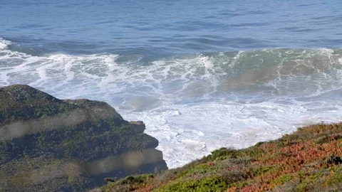 Waves Crashing Rocks Big Sur California Stock Footage 103345906