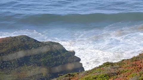 Waves Crashing Rocks Big Sur California Stock Footage 103346782