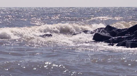 Waves Crashing On Rocks Stock Footage 22775454