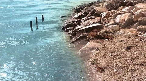 Waves Crashing  Rocks Stock Footage 36135829