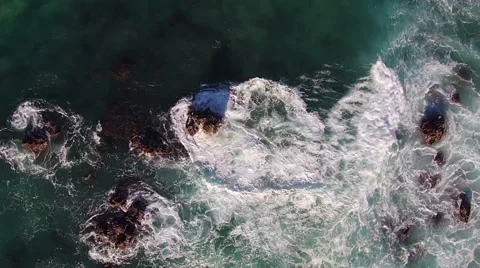 Waves Crashing on Rocks Stock Footage 46132064