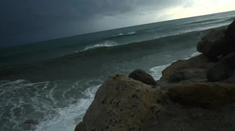 Waves Crashing on Rocks Stock Footage 47461515