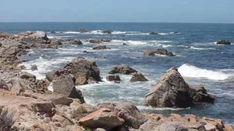 Waves Crashing on Rocks. Stock Footage 56360714