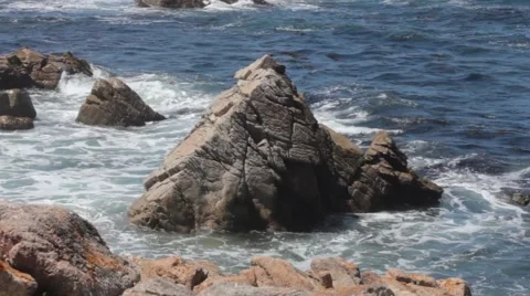 Waves Crashing on Rocks. Stock Footage 56360716