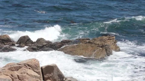 Waves Crashing on Rocks. Stock Footage 56360720