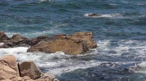 Waves Crashing on Rocks. Stock Footage 56360723