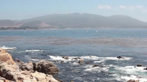 Waves Crashing on Rocks. Stock Footage 56573749