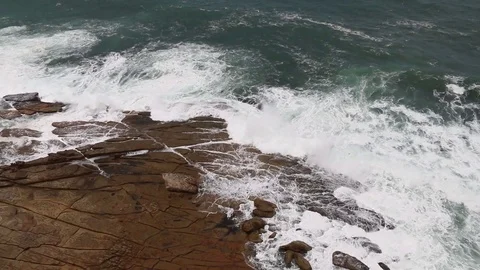 Waves Crashing on Rocks Stock-Footage 80624400
