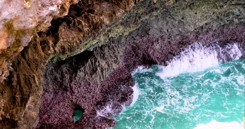 Waves crashing on the rocks Stock Footage 98135074