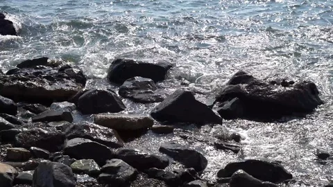 Waves crashing on rocks Stock Footage 101004052