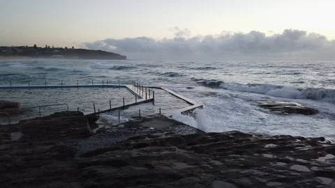Waves crashing into rocks. Stock Footage 104630163