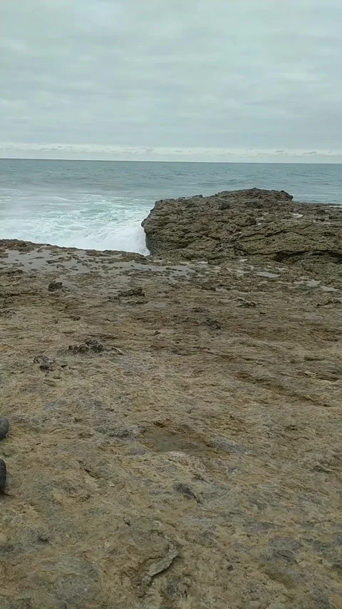 Waves crashing on rocks Stock Footage 156633756