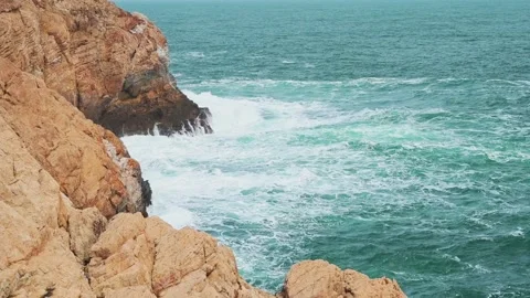 Waves crashing on rocks Stock Footage 204810195