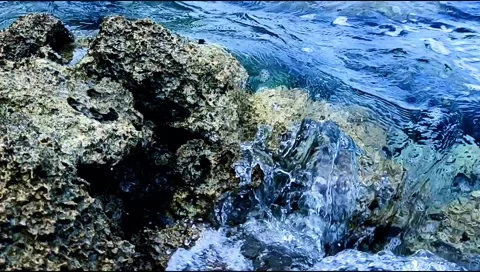 Waves Crashing Into Rocks Video stock 204965318