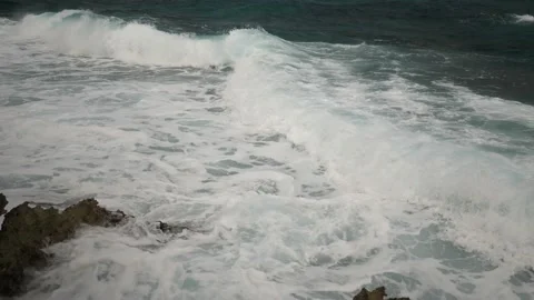 Waves crashing on the rocks Stock Footage 237199230