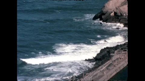 Waves Crashing on Rocks Stock Footage 276292107