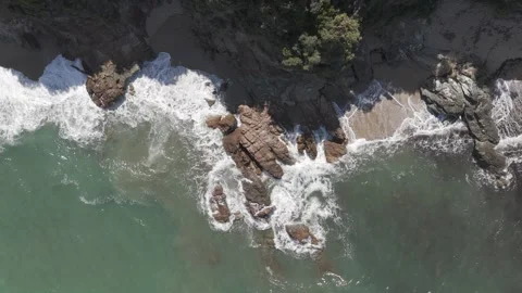 Waves crashing on the rocks in Greece Stock Footage 288729938