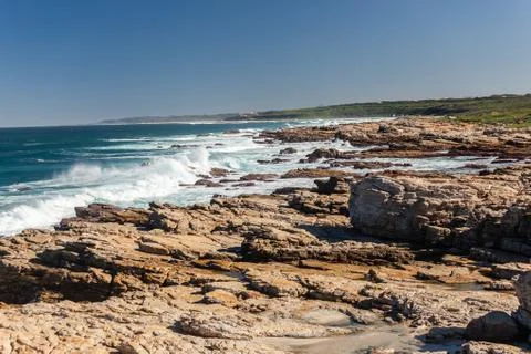 Waves Crashing On Rocks Foto stock