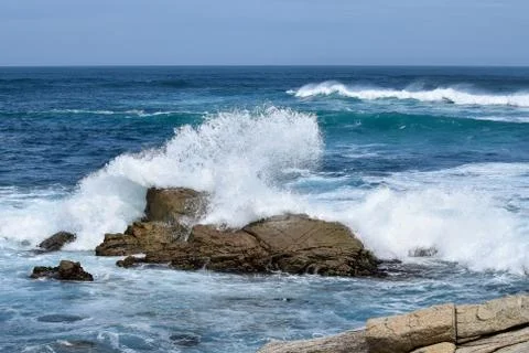 Waves Crashing on rocks Stock Photos