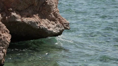Waves crashing on the rocks, Sharm El Sheikh Stock Footage 39571432