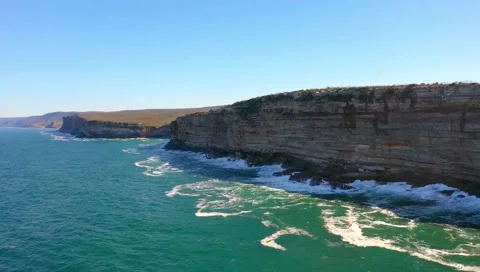 Waves Crashing Into Rugged Cliffs At Royal National Park In New South Stock Footage 155369453