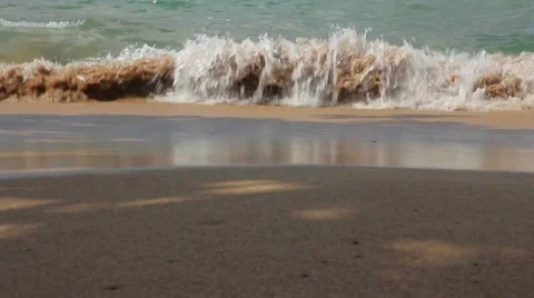 Waves Crashing on Sand Stock-Footage 8665930