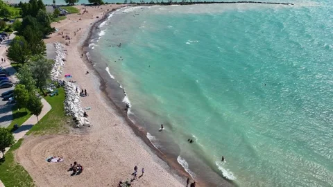 Waves crashing on Sandy Beach Video stock 247298016