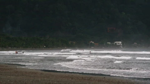 Waves crashing on a secluded Costa Rican beach Stock Footage