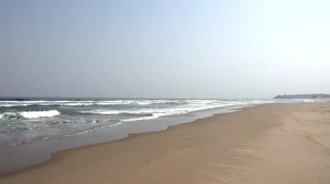 Waves crashing on the shore Stock Footage 58954792