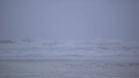 Waves Crashing into the Shore Stock Footage 88850470