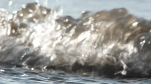 Waves Crashing On Shoreline Close Up Stock Footage 93248175