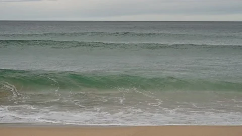 Waves crashing slow motion Dail Mor Beach Isle of Lewis Stock Footage 154558807