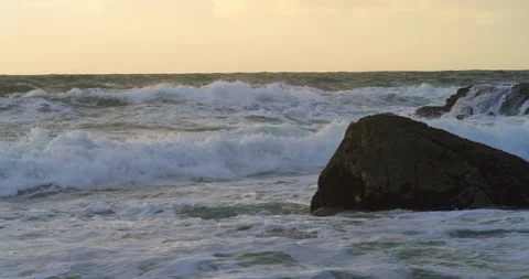 Waves Crashing in Slow Motion West Coast of California RED Epic Footage Stock Footage 103818992