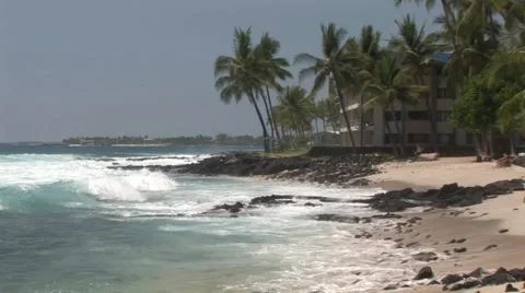 Waves Crashing on Tropical Beach Stock Footage 5243756