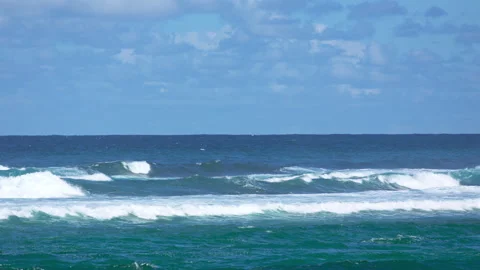 Waves crashing on a tropical reef Stock Footage 138458325