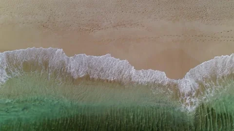 Waves Crashing on White Sandy Beach with Turquoise Blue Water in Hawaii Stock Footage 195066207