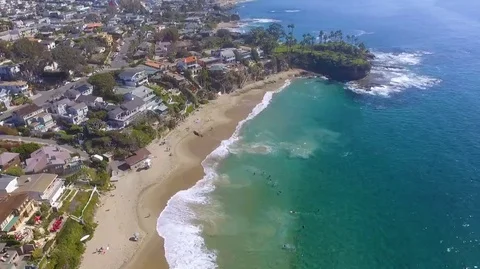 Waves in Crescent Bay, Laguna Beach, California Stock Footage 69265003