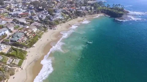 Waves in Crescent Bay, Laguna Beach, California Stock Footage 69266008