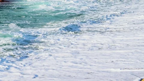 Waves crushing on the beach Stock Footage 266679905