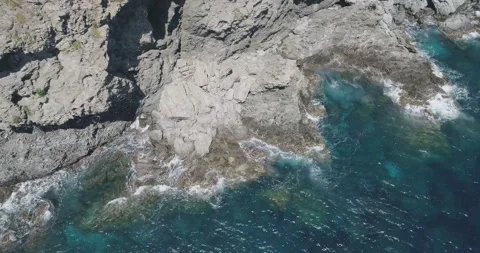 Waves Crushing coast. Big wave. Large Ocean Wave in the South of France Stock Footage 194945066