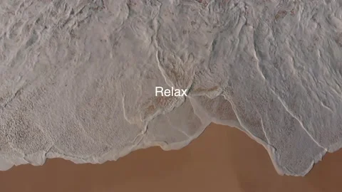 Waves crushing down top view with the Relax word Stock-Footage 149458545