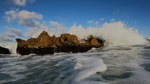 Waves crushing over Stock Footage 148514020