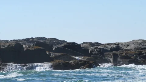 Waves crushing on the rocks in Namibia, Africa in Hd slowmotion Stock Footage 91330770