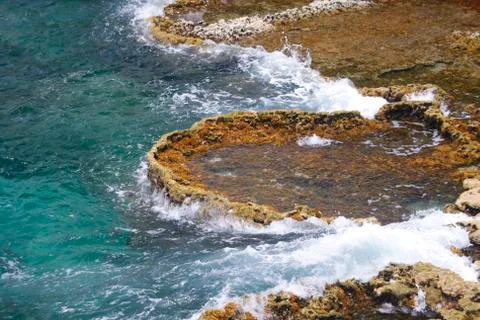 Waves crushing on the shore Foto stock
