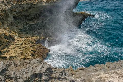 Waves crushing on the shore Stock Photos