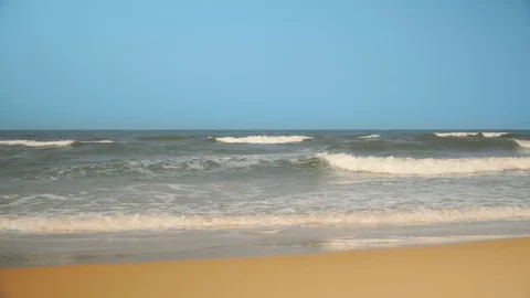 Waves crushing a sunny beach. Stock Footage 112752699
